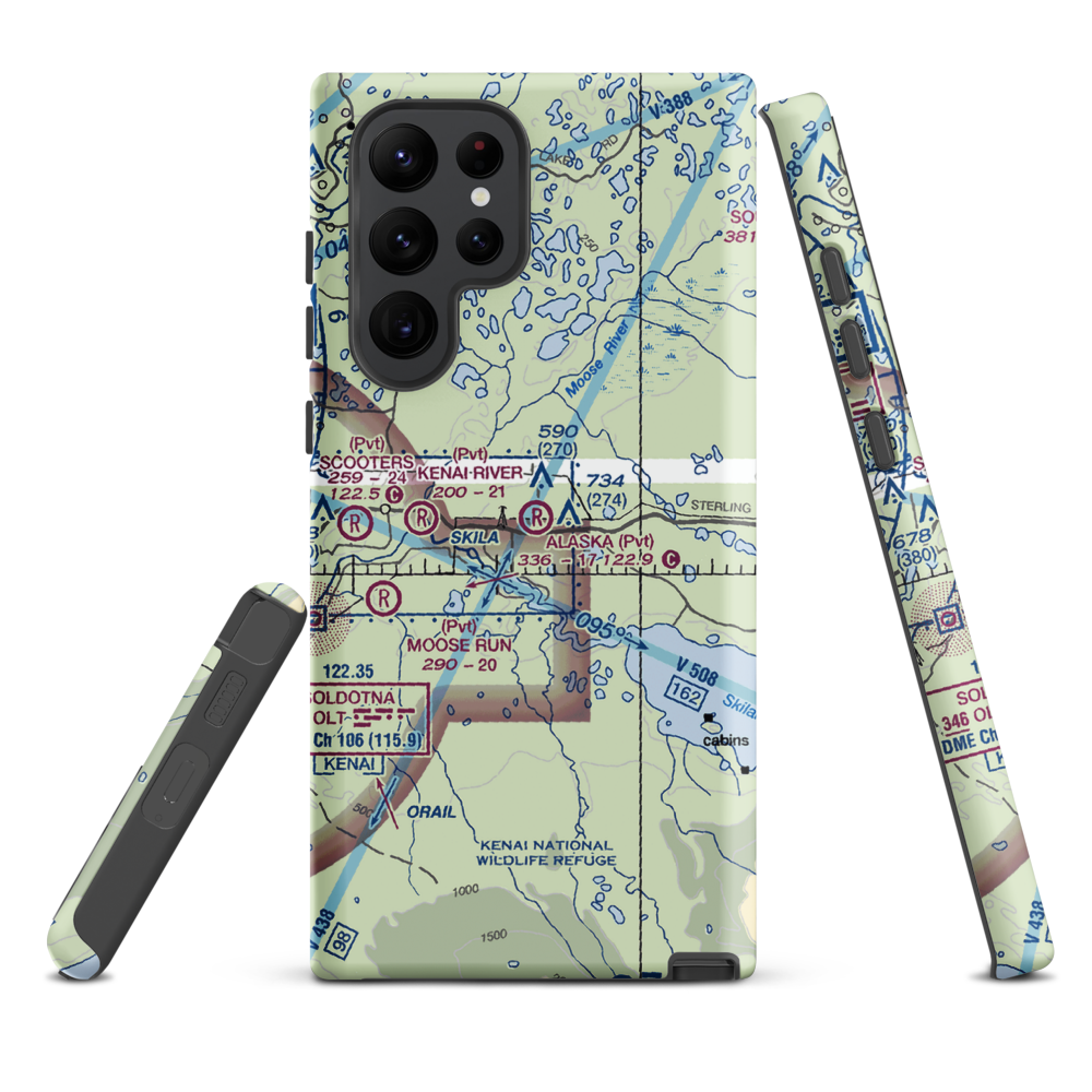 Alaska Airpark (AK01) VFR Sectional Samsung Phone Case Samsung Galaxy S22 Ultra model shown