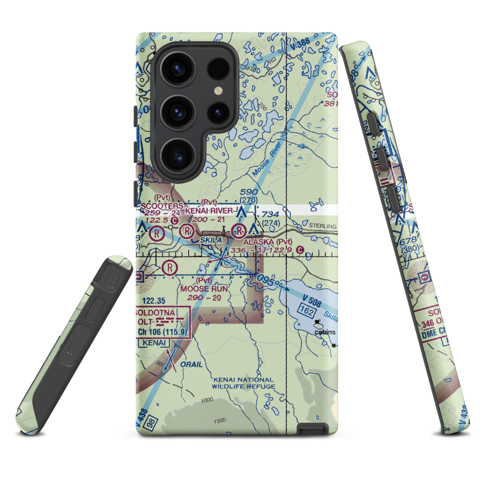 Alaska Airpark (AK01) VFR Sectional Samsung Phone Case Samsung Galaxy S23 Ultra model shown