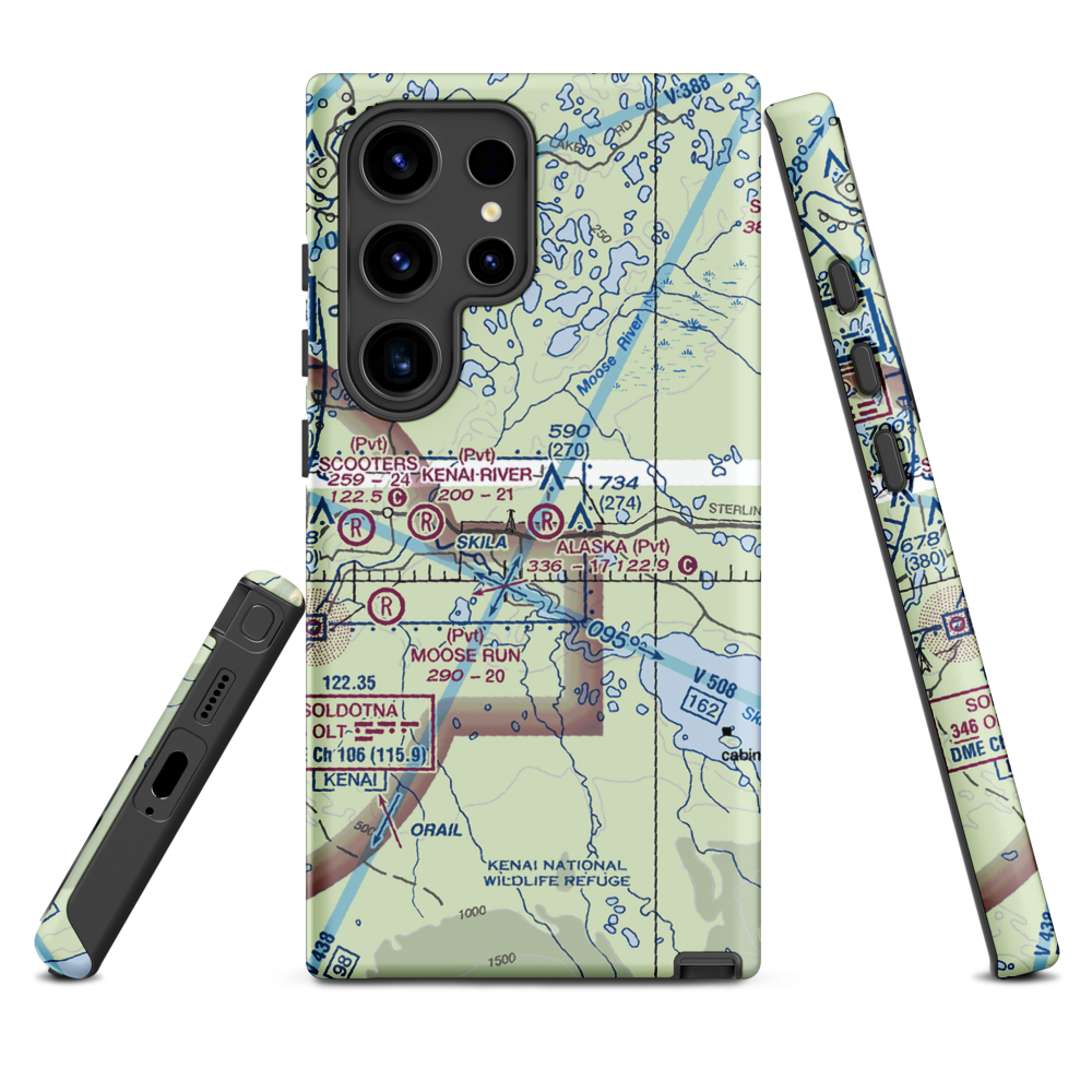Alaska Airpark (AK01) VFR Sectional Samsung Phone Case Samsung Galaxy S24 Ultra model shown