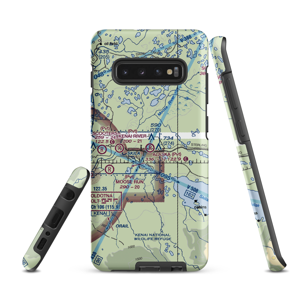 Alaska Airpark (AK01) VFR Sectional Samsung Phone Case Samsung Galaxy S10 Plus model shown