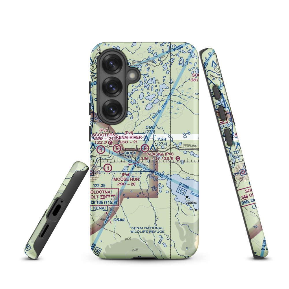 Alaska Airpark (AK01) VFR Sectional Samsung Phone Case Samsung Galaxy S25 model shown