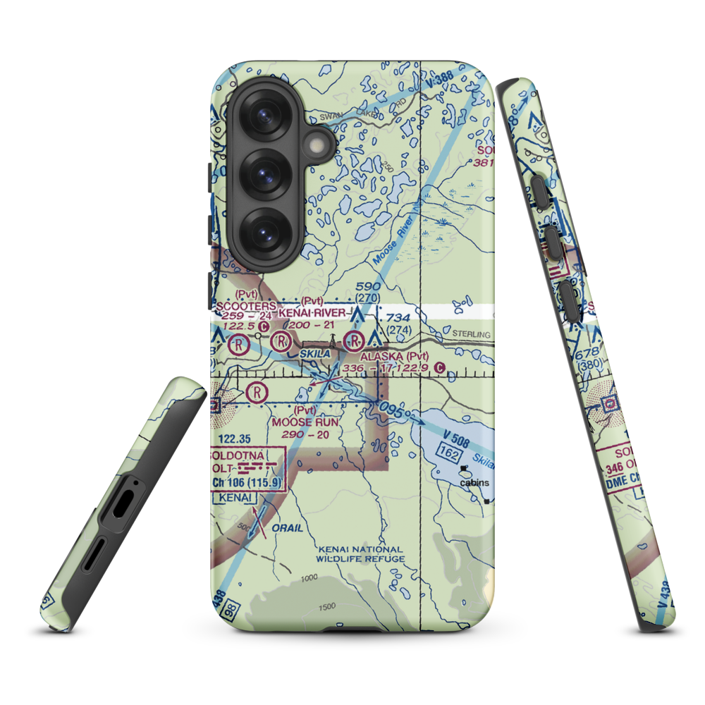 Alaska Airpark (AK01) VFR Sectional Samsung Phone Case Samsung Galaxy S25 Plus model shown