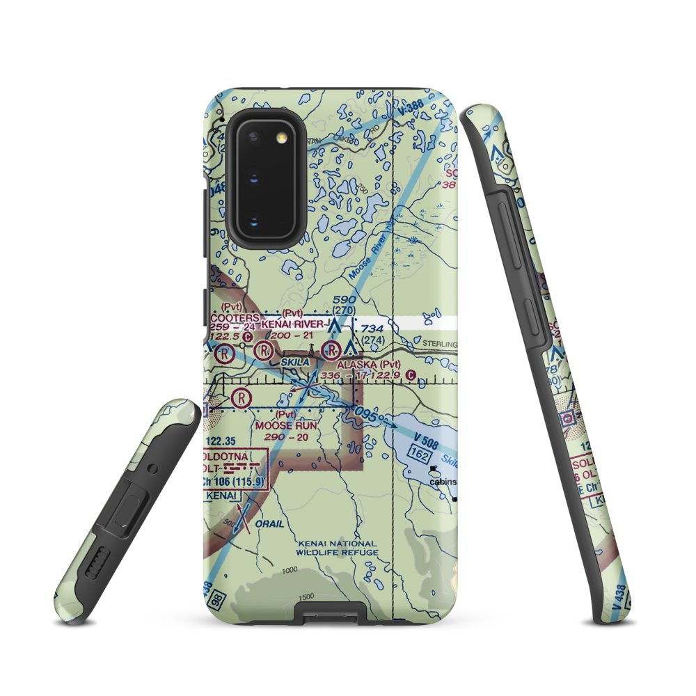 Alaska Airpark (AK01) VFR Sectional Samsung Phone Case Samsung Galaxy S20 model shown