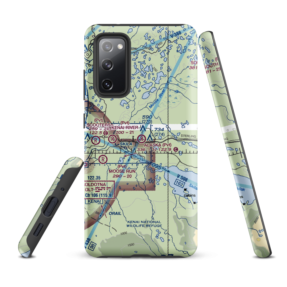 Alaska Airpark (AK01) VFR Sectional Samsung Phone Case Samsung Galaxy S20 FE model shown