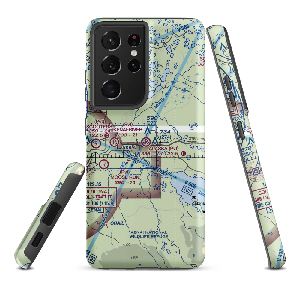 Alaska Airpark (AK01) VFR Sectional Samsung Phone Case Samsung Galaxy S21 Ultra model shown