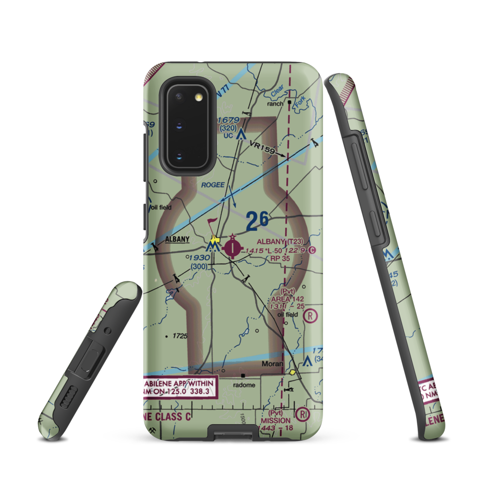 Albany Municipal Airport (T23) VFR Sectional Samsung Phone Case Samsung Galaxy S20 model shown