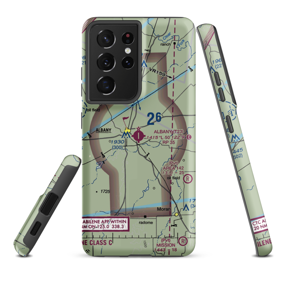 Albany Municipal Airport (T23) VFR Sectional Samsung Phone Case Samsung Galaxy S21 Ultra model shown