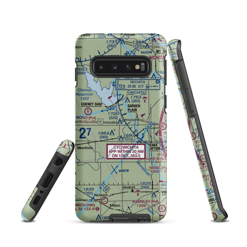Albers Airport (SN13) VFR Sectional Samsung Phone Case Samsung Galaxy S10 model shown