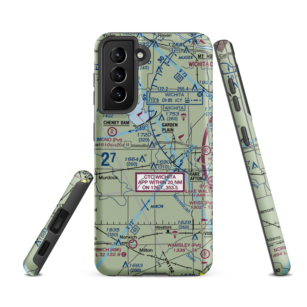 Albers Airport (SN13) VFR Sectional Samsung Phone Case Samsung Galaxy S21 FE model shown