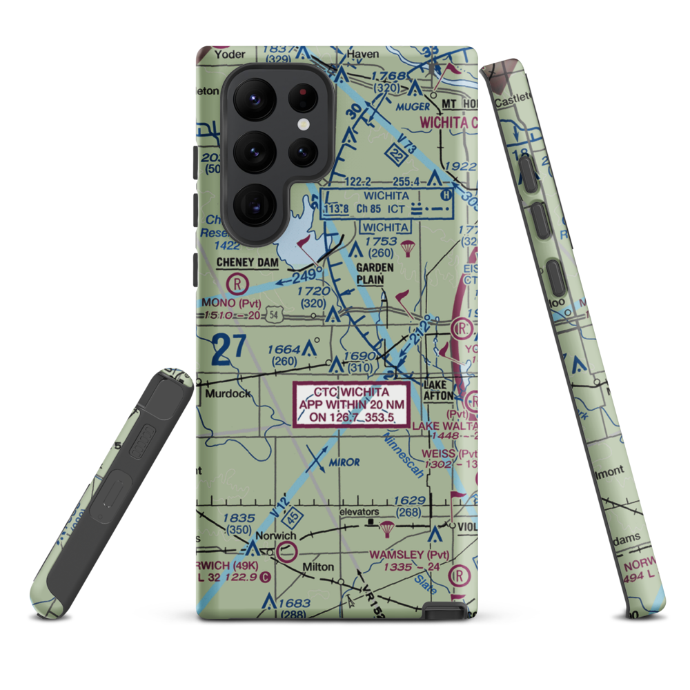 Albers Airport (SN13) VFR Sectional Samsung Phone Case Samsung Galaxy S22 Ultra model shown