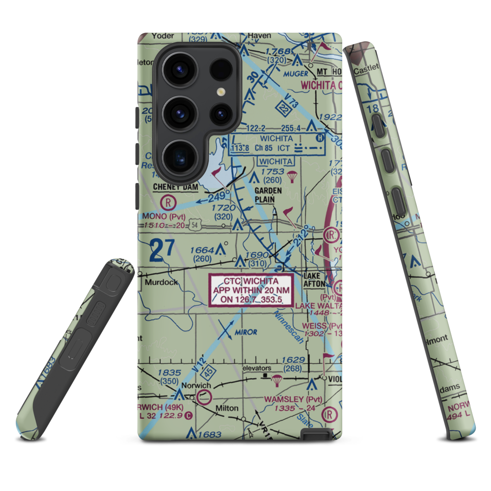 Albers Airport (SN13) VFR Sectional Samsung Phone Case Samsung Galaxy S23 Ultra model shown