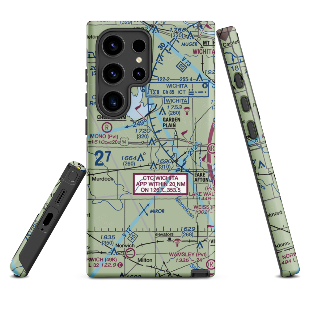 Albers Airport (SN13) VFR Sectional Samsung Phone Case Samsung Galaxy S24 Ultra model shown
