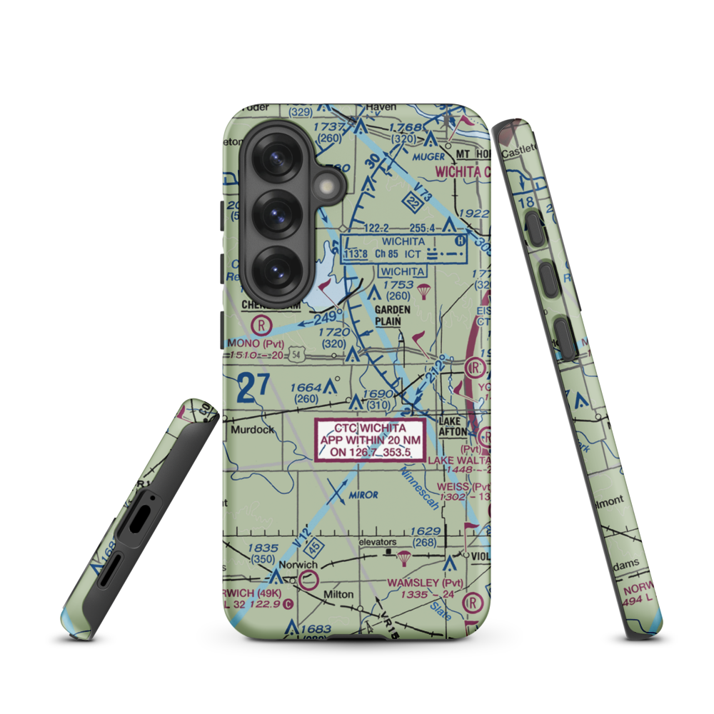 Albers Airport (SN13) VFR Sectional Samsung Phone Case Samsung Galaxy S25 model shown