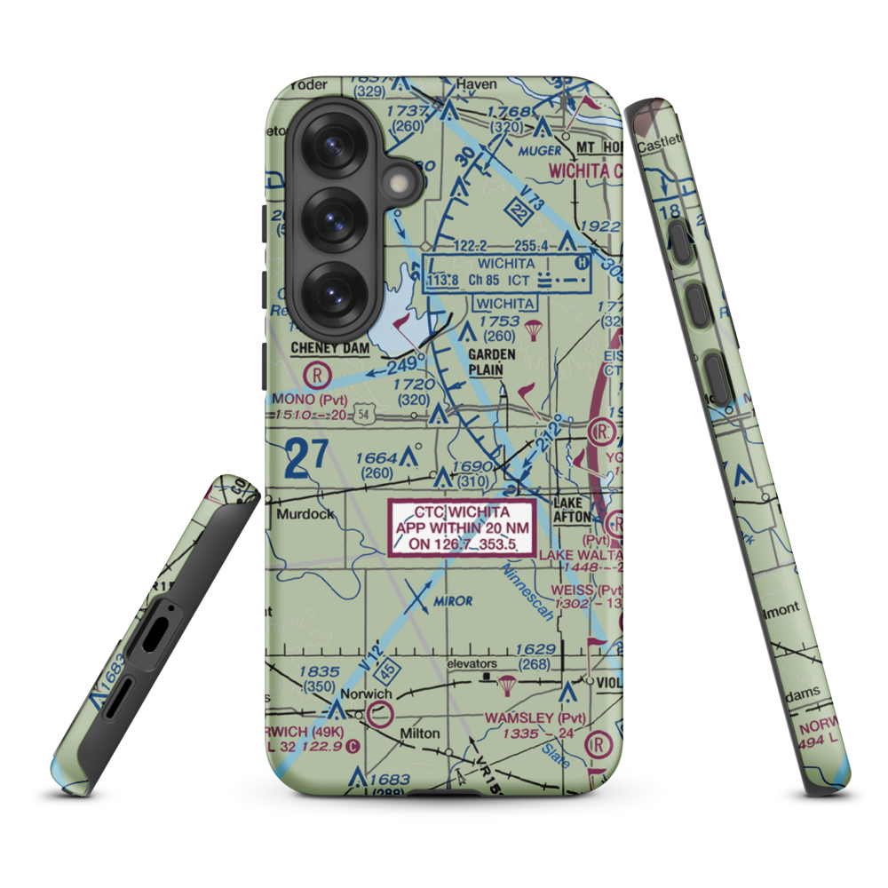 Albers Airport (SN13) VFR Sectional Samsung Phone Case Samsung Galaxy S25 Plus model shown