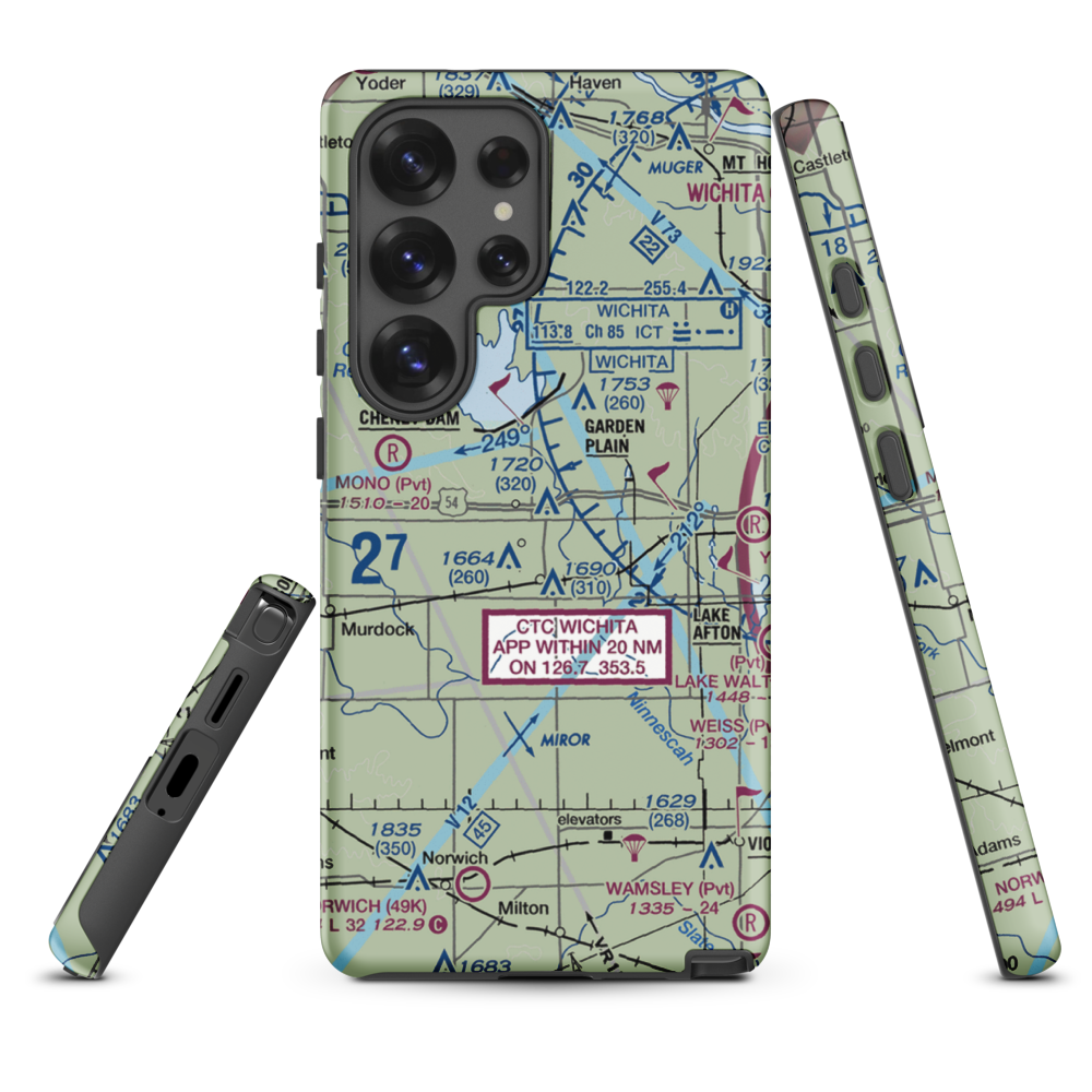 Albers Airport (SN13) VFR Sectional Samsung Phone Case Samsung Galaxy S25 Ultra model shown