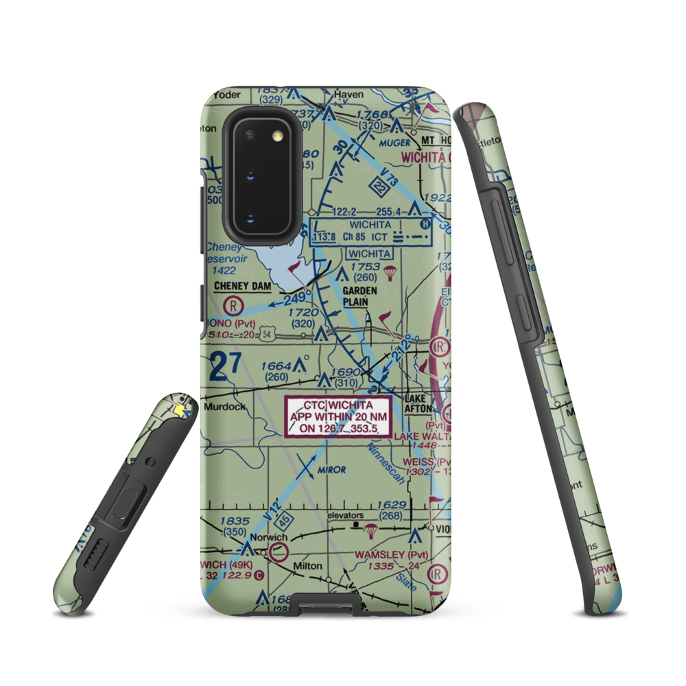 Albers Airport (SN13) VFR Sectional Samsung Phone Case Samsung Galaxy S20 model shown