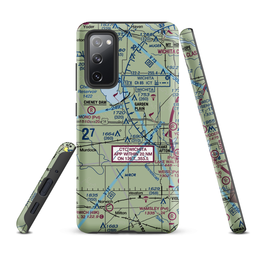 Albers Airport (SN13) VFR Sectional Samsung Phone Case Samsung Galaxy S20 FE model shown