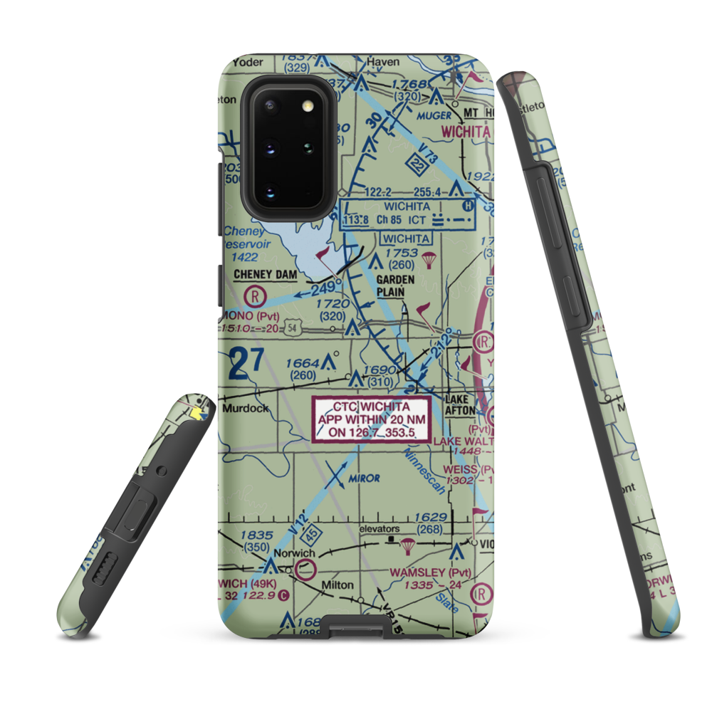Albers Airport (SN13) VFR Sectional Samsung Phone Case Samsung Galaxy S20 Plus model shown