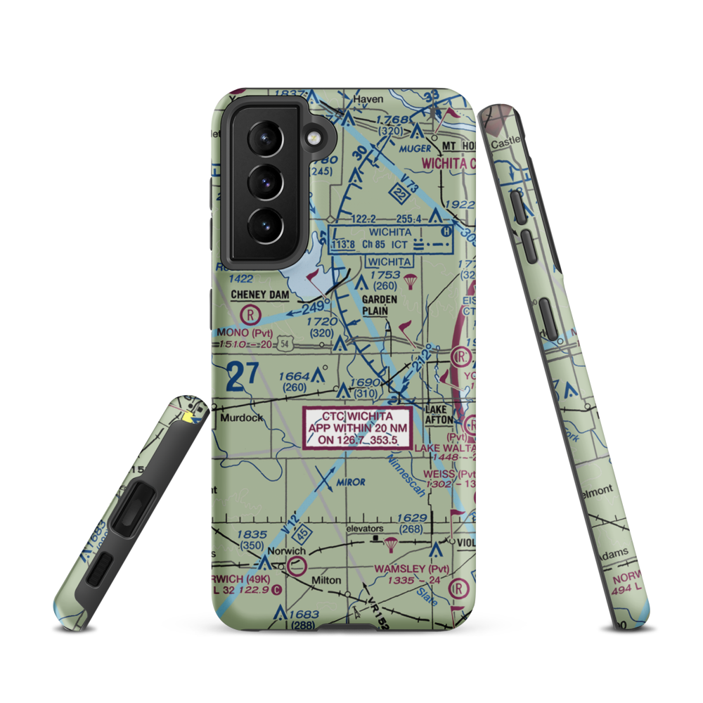 Albers Airport (SN13) VFR Sectional Samsung Phone Case Samsung Galaxy S21 model shown