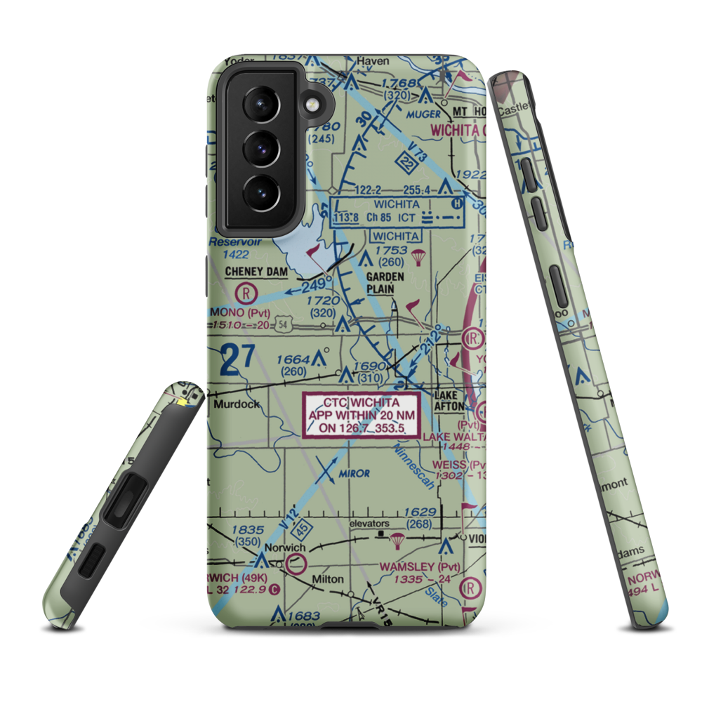Albers Airport (SN13) VFR Sectional Samsung Phone Case Samsung Galaxy S21 FE model shown
