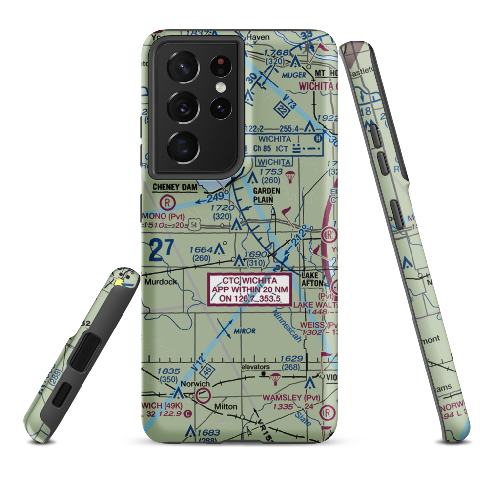 Albers Airport (SN13) VFR Sectional Samsung Phone Case Samsung Galaxy S21 Ultra model shown