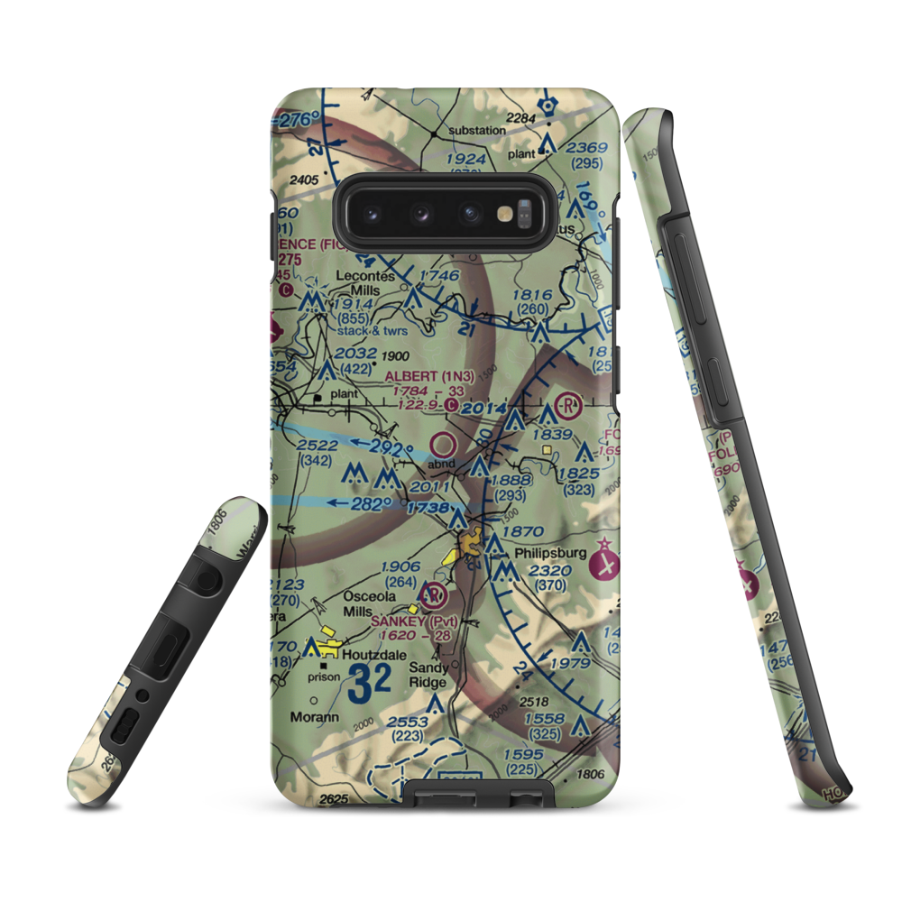 Albert Airport (1N3) VFR Sectional Samsung Phone Case Samsung Galaxy S10 Plus model shown