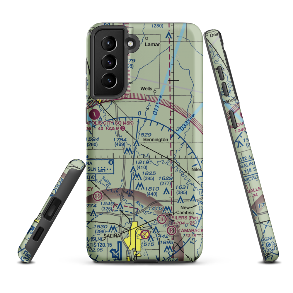 Alderson Airport (08KS) VFR Sectional Samsung Phone Case Samsung Galaxy S21 FE model shown