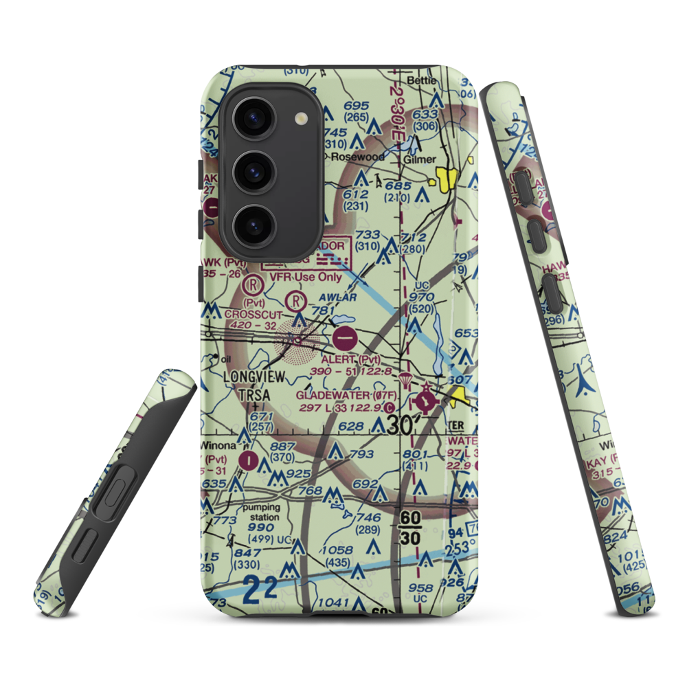Alert Field (18TE) VFR Sectional Samsung Phone Case Samsung Galaxy S23 Plus model shown
