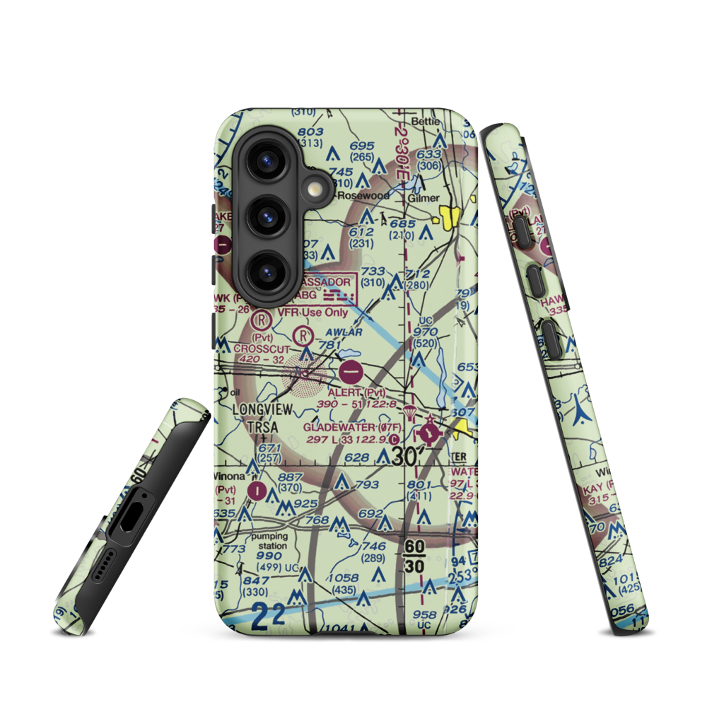 Alert Field (18TE) VFR Sectional Samsung Phone Case Samsung Galaxy S24 model shown