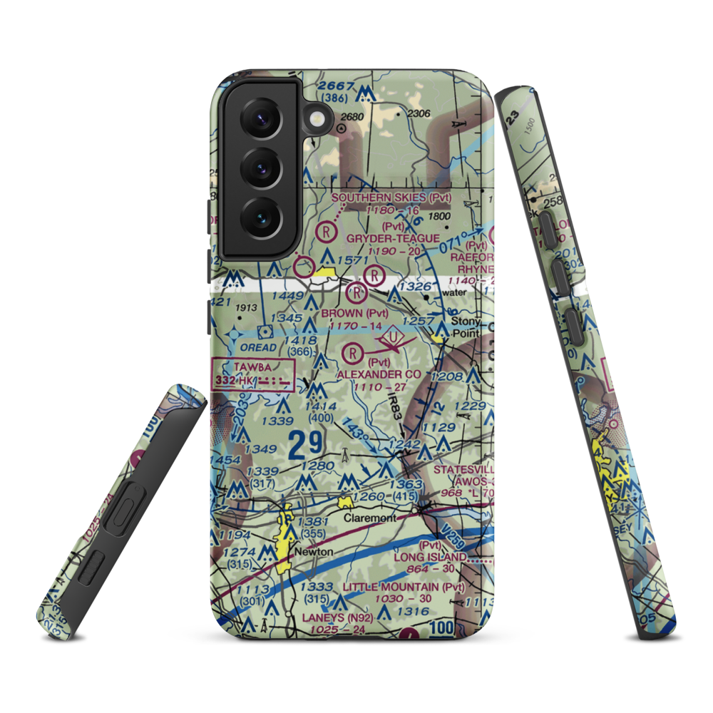 Alexander County Airport (NC59) VFR Sectional Samsung Phone Case Samsung Galaxy S22 Plus model shown