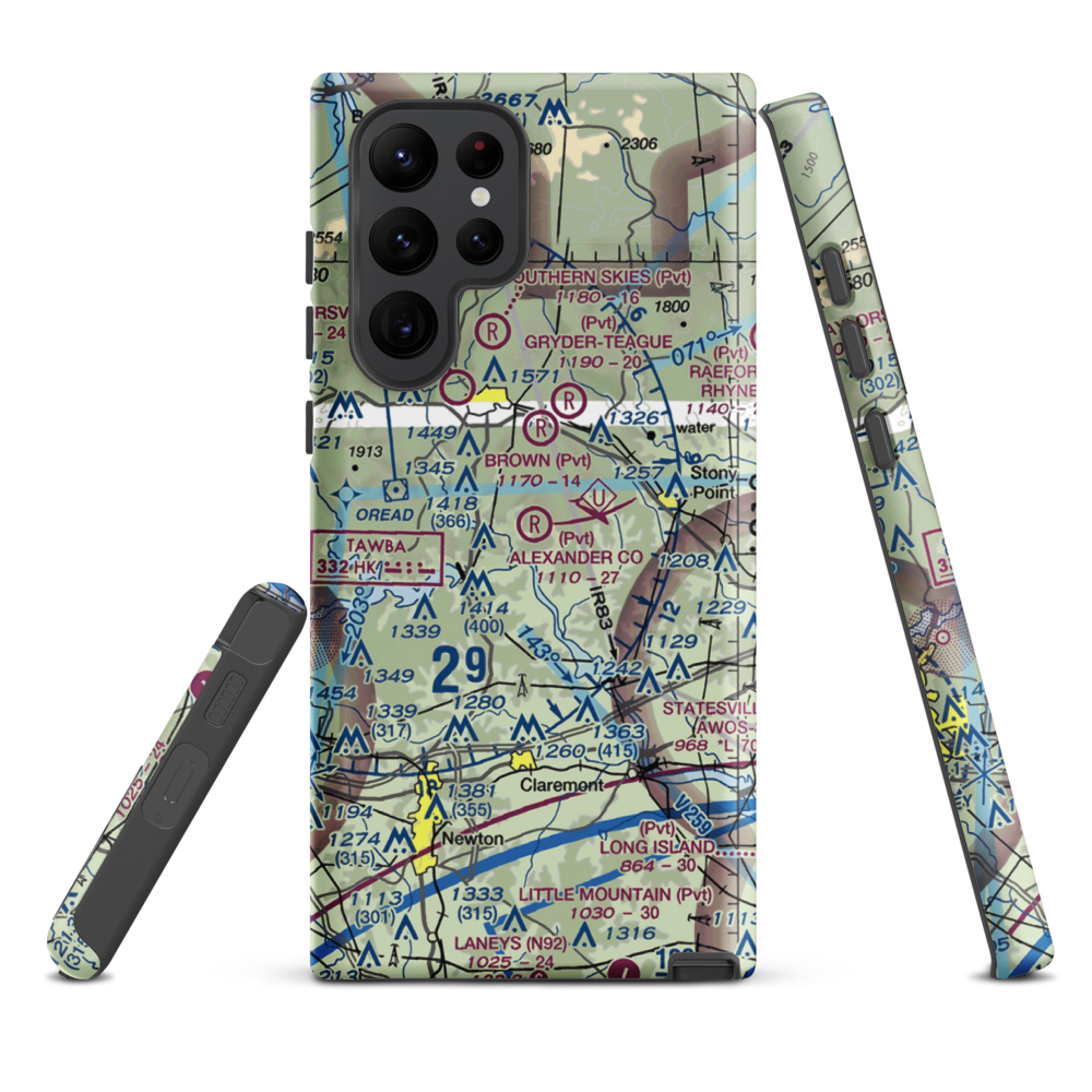 Alexander County Airport (NC59) VFR Sectional Samsung Phone Case Samsung Galaxy S22 Ultra model shown