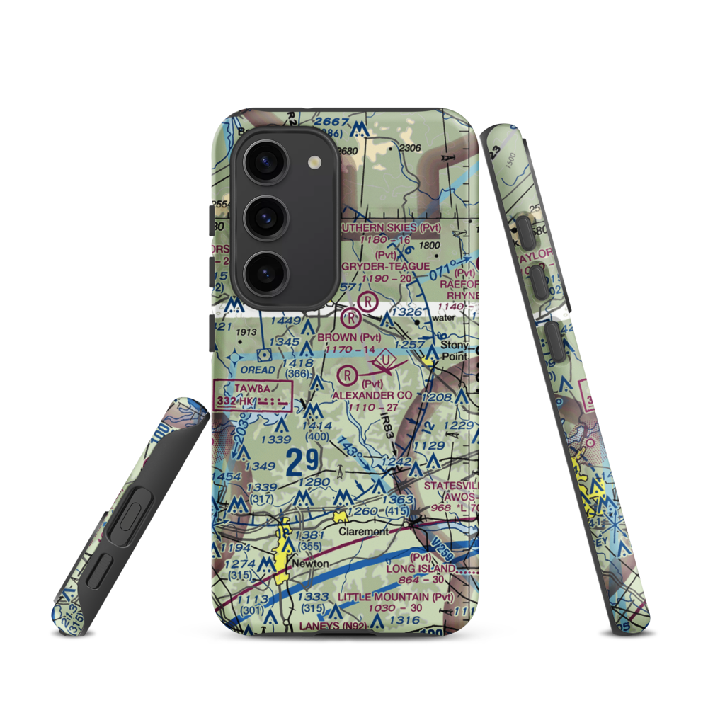 Alexander County Airport (NC59) VFR Sectional Samsung Phone Case Samsung Galaxy S23 model shown