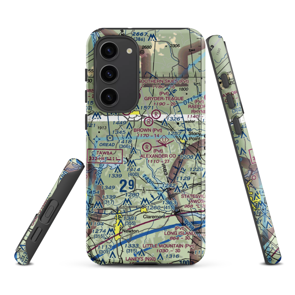 Alexander County Airport (NC59) VFR Sectional Samsung Phone Case Samsung Galaxy S23 Plus model shown