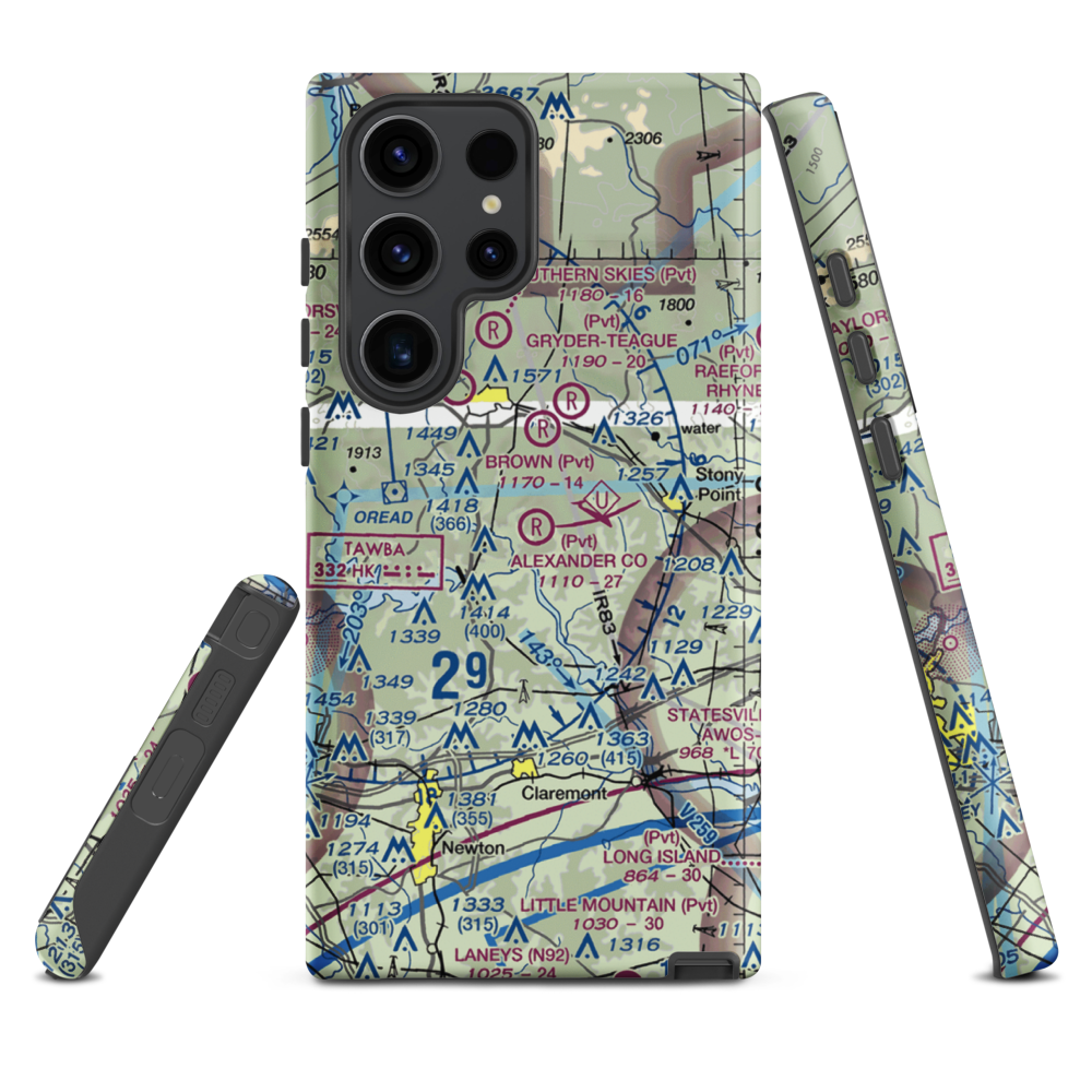 Alexander County Airport (NC59) VFR Sectional Samsung Phone Case Samsung Galaxy S23 Ultra model shown