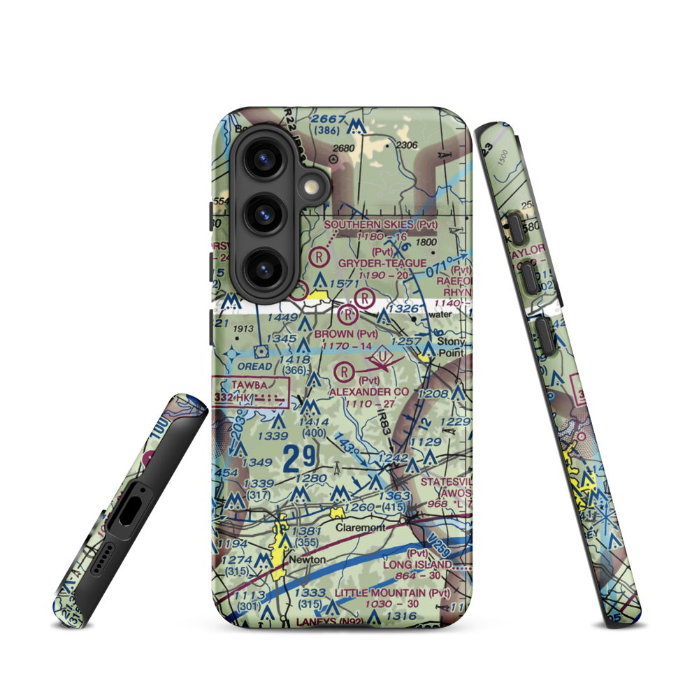 Alexander County Airport (NC59) VFR Sectional Samsung Phone Case Samsung Galaxy S24 model shown