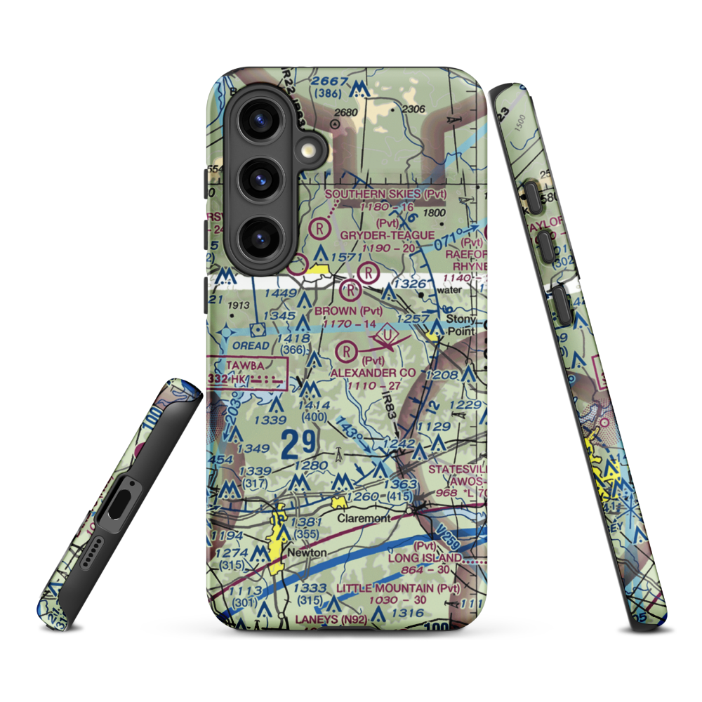 Alexander County Airport (NC59) VFR Sectional Samsung Phone Case Samsung Galaxy S24 Plus model shown