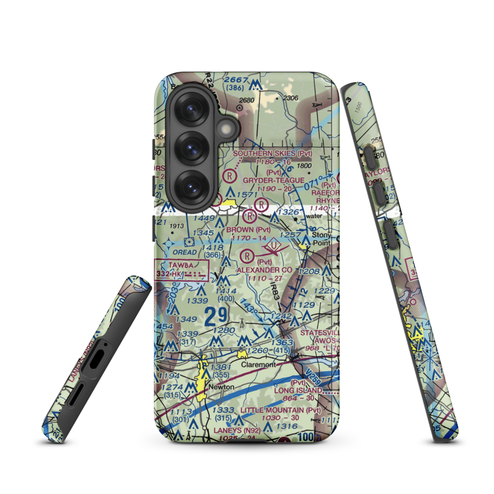 Alexander County Airport (NC59) VFR Sectional Samsung Phone Case Samsung Galaxy S25 model shown