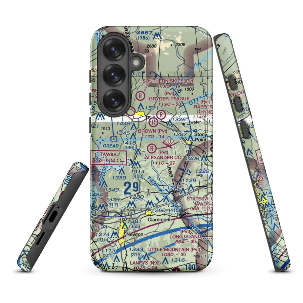 Alexander County Airport (NC59) VFR Sectional Samsung Phone Case Samsung Galaxy S25 Plus model shown