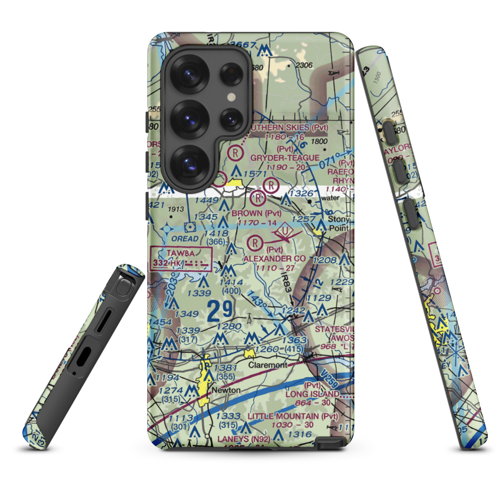 Alexander County Airport (NC59) VFR Sectional Samsung Phone Case Samsung Galaxy S25 Ultra model shown