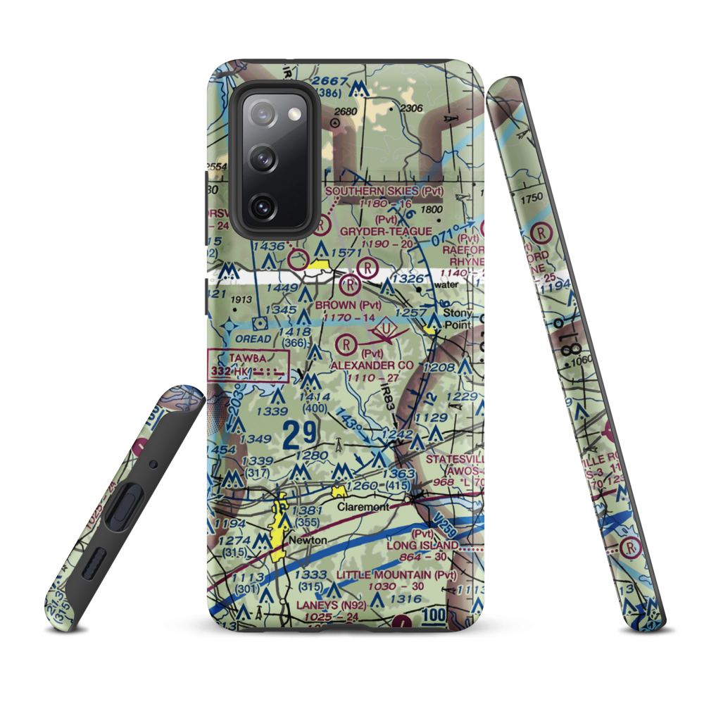 Alexander County Airport (NC59) VFR Sectional Samsung Phone Case Samsung Galaxy S20 FE model shown