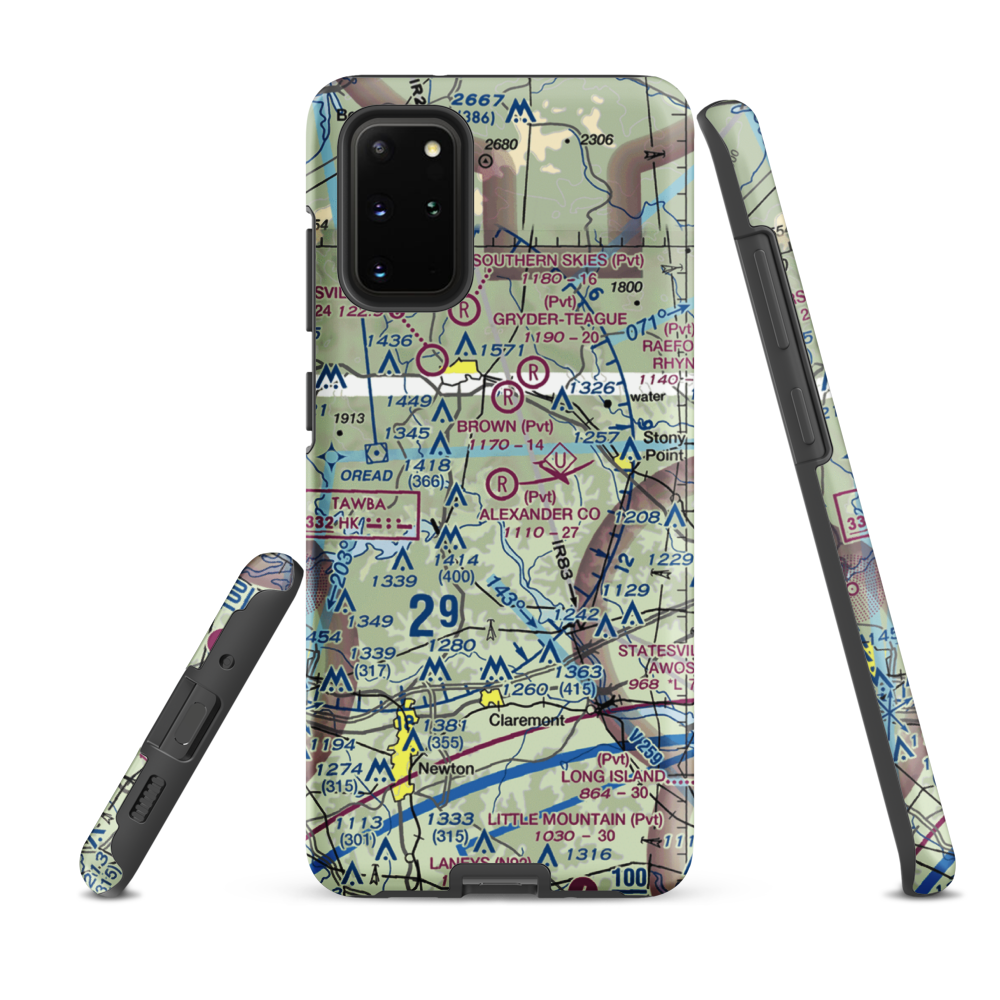 Alexander County Airport (NC59) VFR Sectional Samsung Phone Case Samsung Galaxy S20 Plus model shown