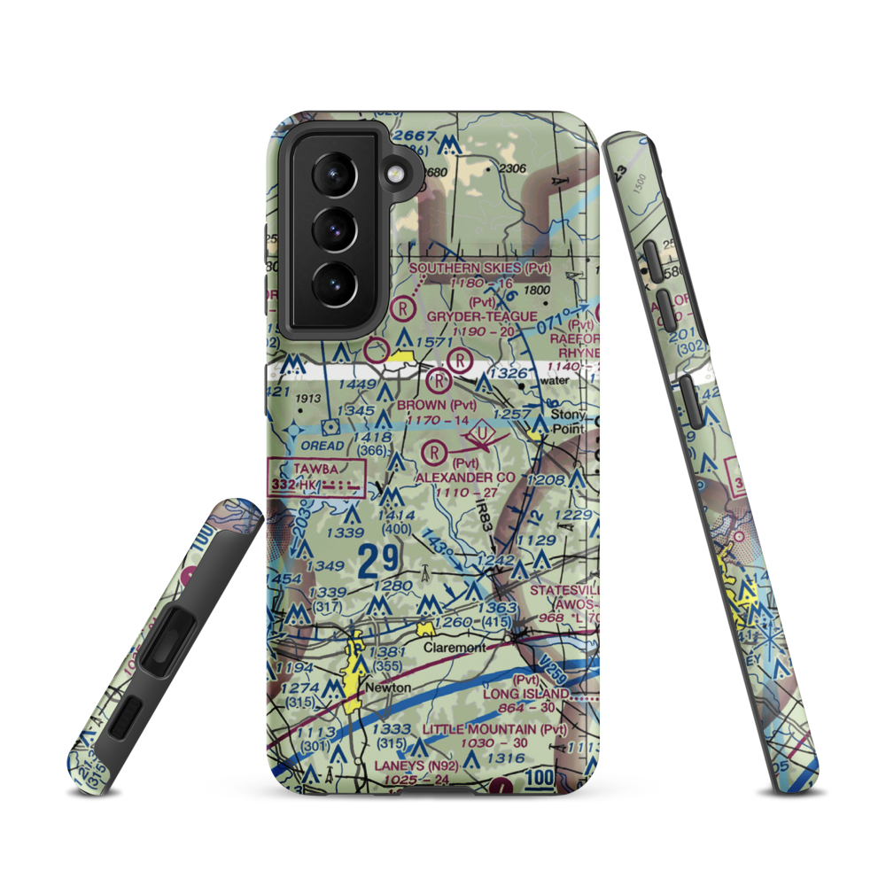 Alexander County Airport (NC59) VFR Sectional Samsung Phone Case Samsung Galaxy S21 model shown