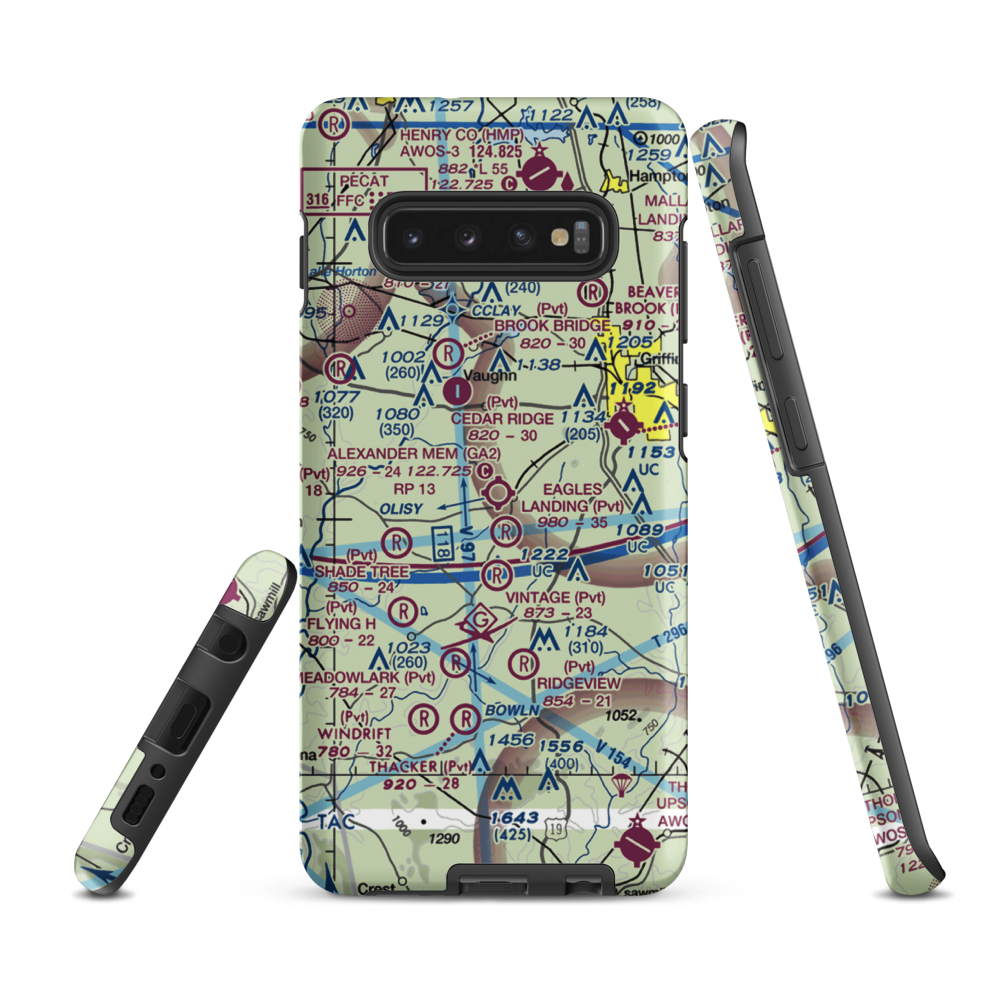 Alexander Memorial Airport (GA2) VFR Sectional Samsung Phone Case Samsung Galaxy S10 Plus model shown