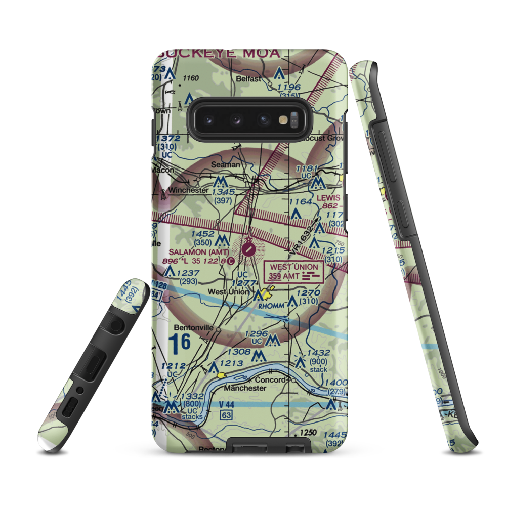 Alexander Salamon Airport (AMT) VFR Sectional Samsung Phone Case Samsung Galaxy S10 Plus model shown