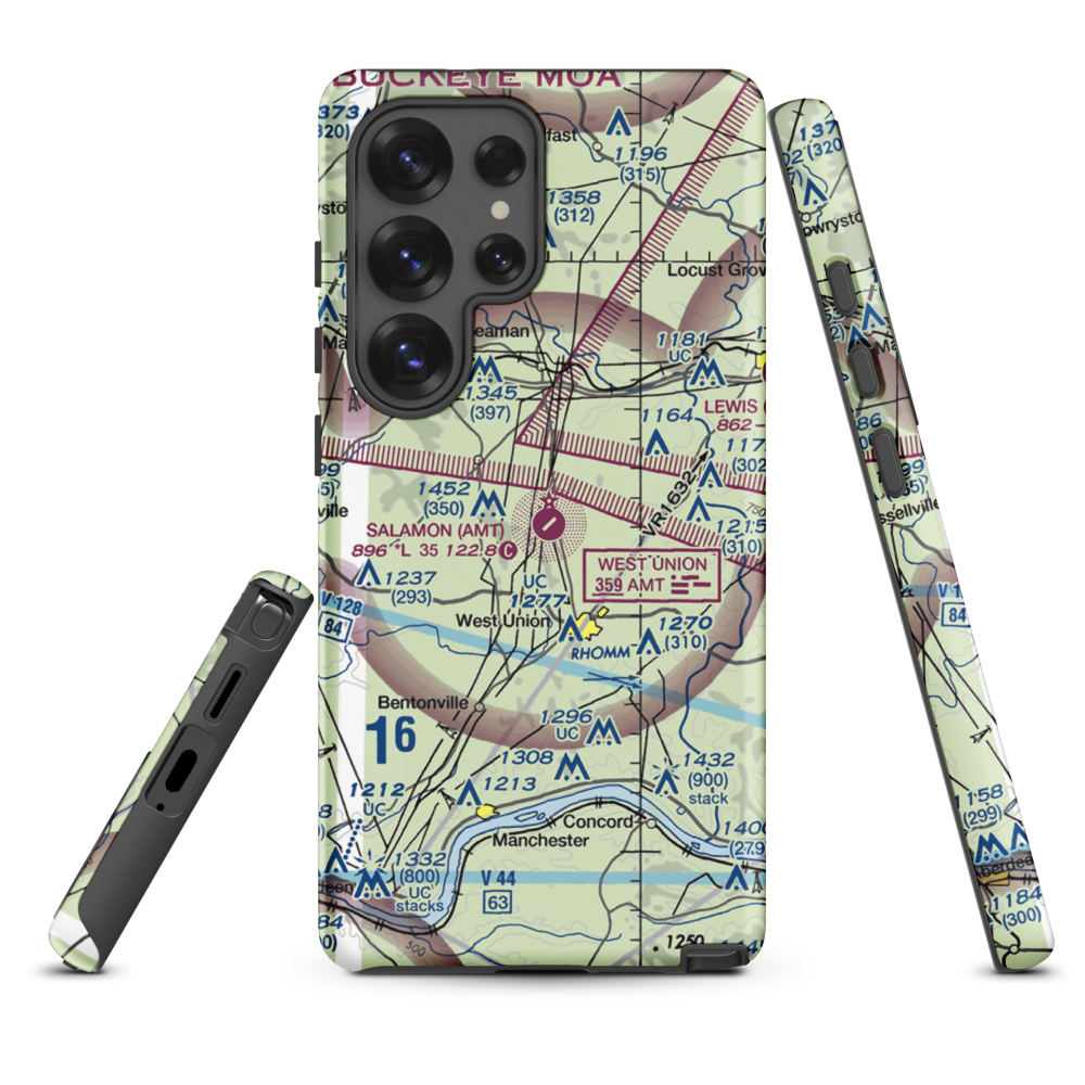 Alexander Salamon Airport (AMT) VFR Sectional Samsung Phone Case Samsung Galaxy S25 Ultra model shown