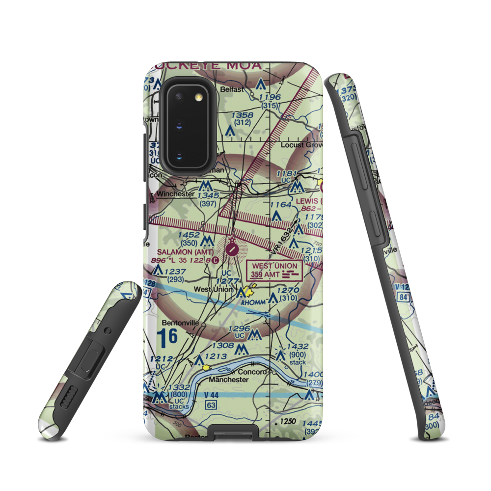Alexander Salamon Airport (AMT) VFR Sectional Samsung Phone Case Samsung Galaxy S20 model shown