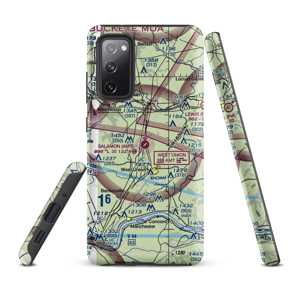 Alexander Salamon Airport (AMT) VFR Sectional Samsung Phone Case Samsung Galaxy S20 FE model shown