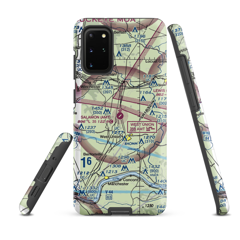 Alexander Salamon Airport (AMT) VFR Sectional Samsung Phone Case Samsung Galaxy S20 Plus model shown