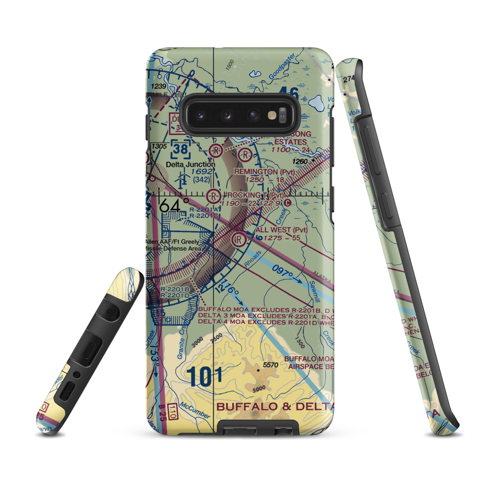 All West Airport (AK77) VFR Sectional Samsung Phone Case Samsung Galaxy S10 Plus model shown