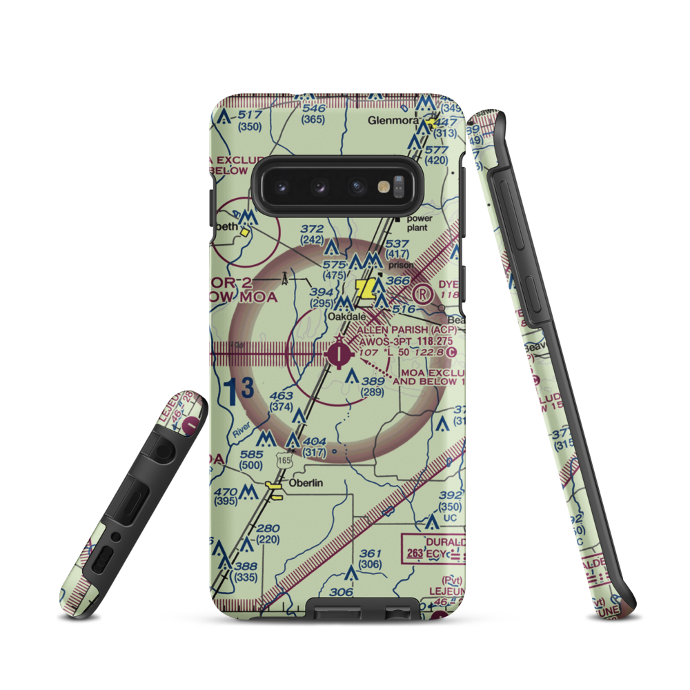 Allen Parish Airport (ACP) VFR Sectional Samsung Phone Case Samsung Galaxy S10 model shown